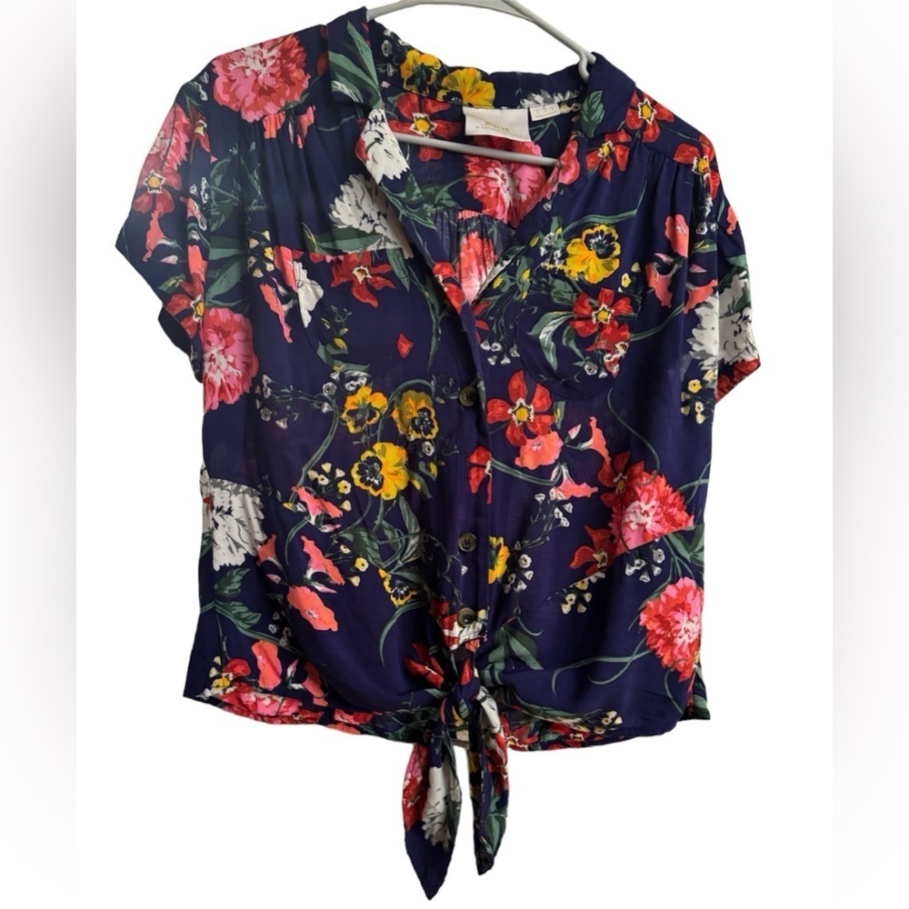 Maeve  Anthropologie  NWOT Blue Floral Top